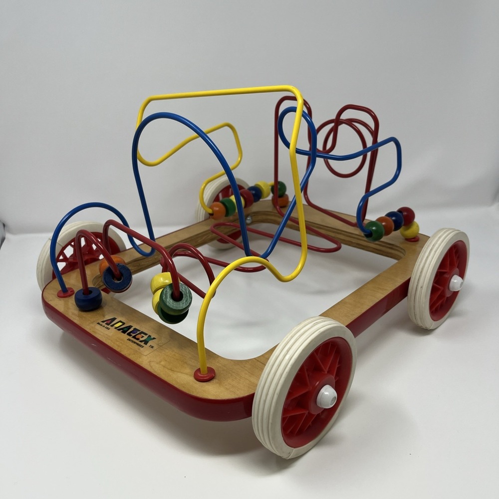 Vintage Anatex Rollercoaster Wooden Car Vehicle Kids Toy On Wheels